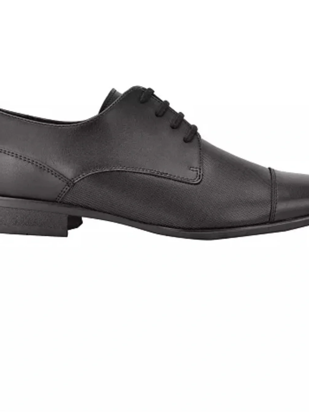 NEW Calvin Klein Men's Bram Lace Up Cap-Toe Leather Dress Shoes in Black Sz 7.5